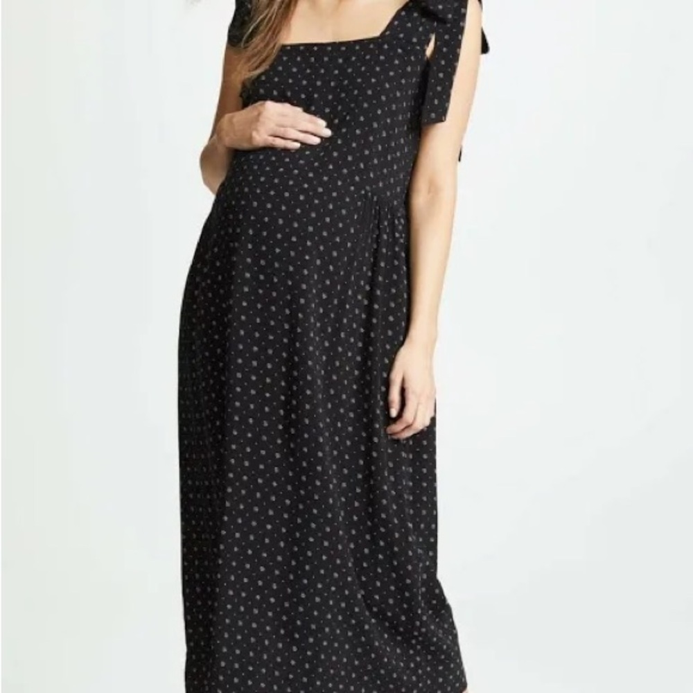 HATCH Kate bow tie Dress Maternity Black Polka Dot